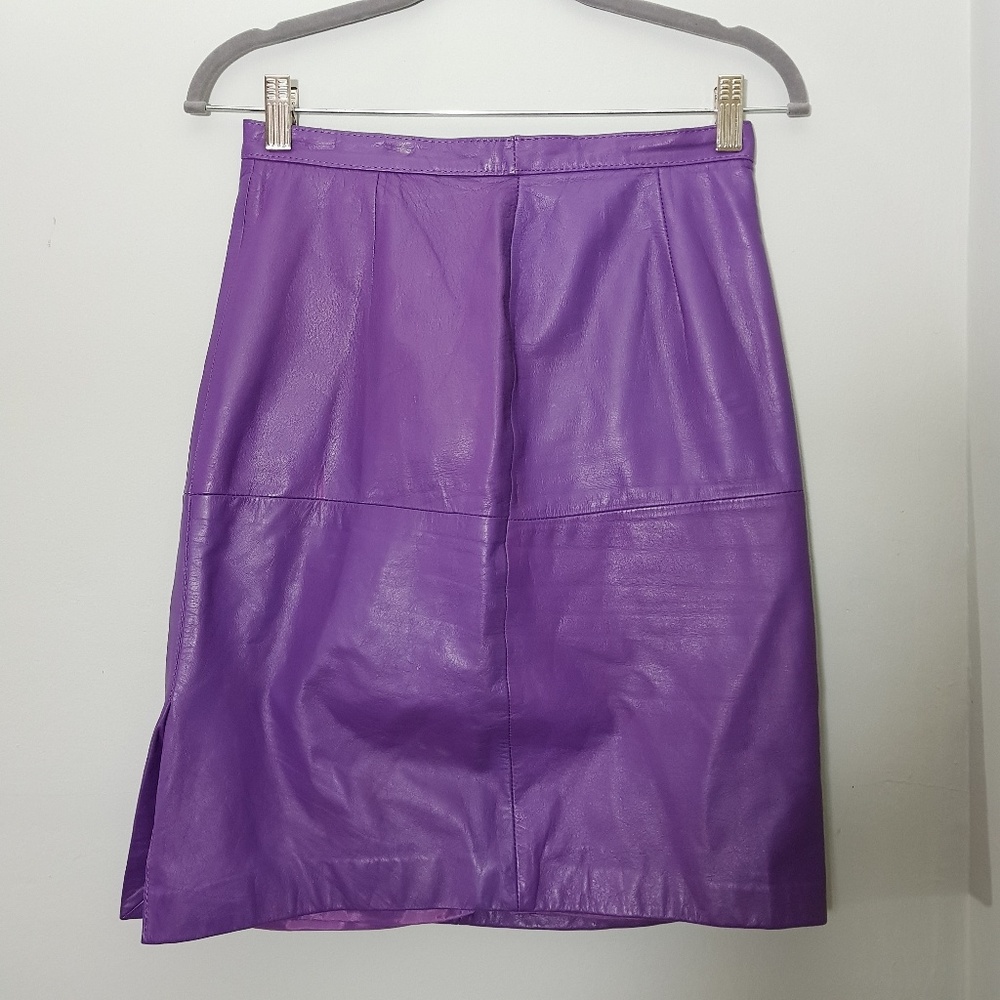 Purple leather skirt